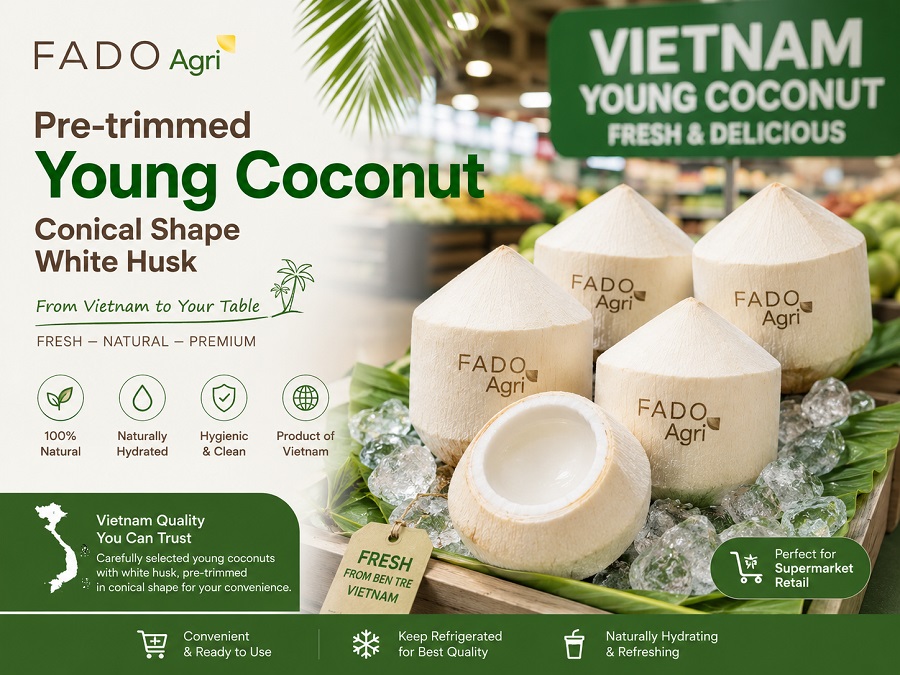 Conical Peeling Coconut: Vietnam's Signature Pre-Trimmed Young Coconut
