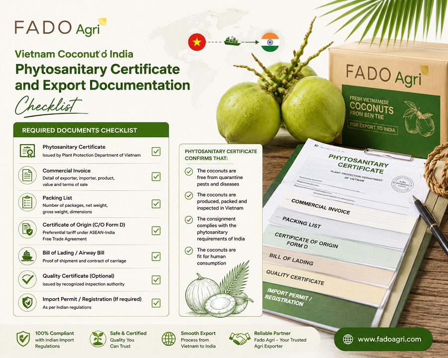 Vietnam Coconut to India: Trade Guide & Phytosanitary Requirements